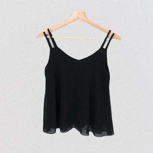 2/$20 black chiffon cami tank top size S